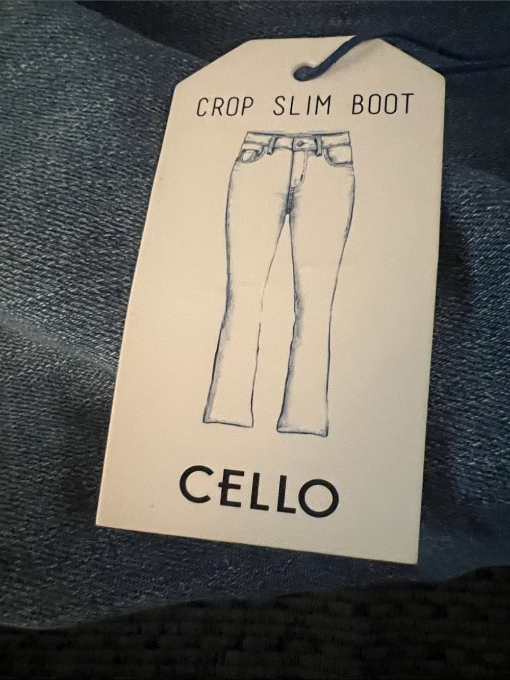 Cello Cropped Slim Boot Jeans - Blue